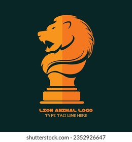 LION LOGO DESIGN LOOK LIKE CHESS GAME LOOKS MAINTAINING GAME KEY. LION LOGO, UNIQUE LION LOGO