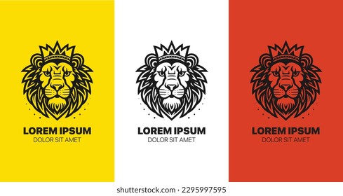 Diseño de logotipo de león, minimalista, ilustración vectorial