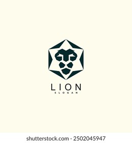 Lion logo design with a modern concept for wall decoration
