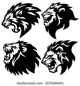 Lion Logo Design Set. Premium Mascot Icon Logos Collection Vector Illustration Pack