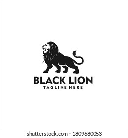 vector de silueta de diseño de logotipo de león