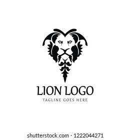 Lion logo design template. Lion art logo design concept. Vector illustration