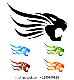Lion logo design template ,Elegant lion head logo ,Element for the brand identity ,Vector illustration