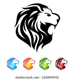 Lion logo design template ,Elegant lion head logo ,Element for the brand identity ,Vector illustration