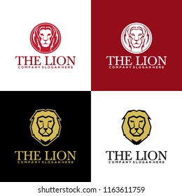 Lion logo design template. Lion head logo. Vector illustration