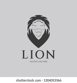 Lion logo design template. Lion head logo. Vector illustration