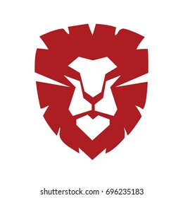 Lion logo design template. Heart logo design concept. Vector illustration