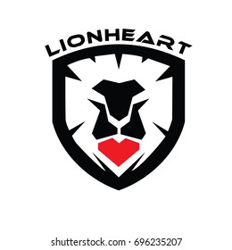 Lion Logo Design Template Heart Logo Stock Vector (Royalty Free ...