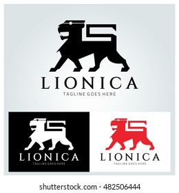 Lion Logo design template ,Lion King logo design concept ,Vector illustration