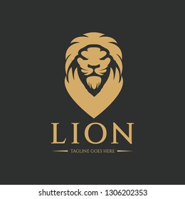 Lion logo design template. Vector illustration