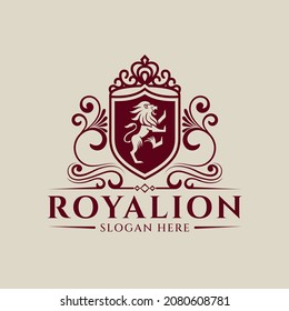 Lion Logo Design Template Vector Illustration, Lion Brand Logo Design