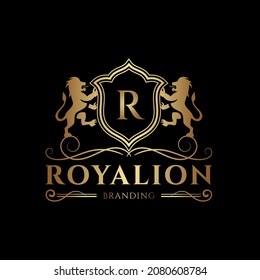 Lion Logo Design Template Vector Illustration, Lion Brand Logo Design