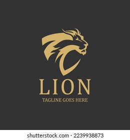 Lion logo design template. Vector illustration