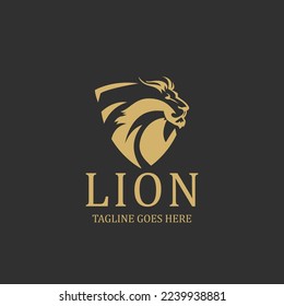 Plantilla de diseño del logotipo de león. Ilustración del vector