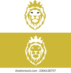Lion logo design with vector file. Lion icon logo design. Lion initial alphabet logo design. Yellow white logo design. Lion in vector file.