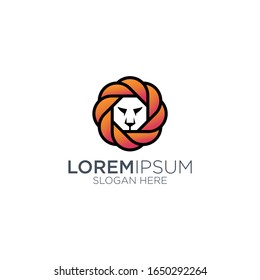 lion logo design vector graphic