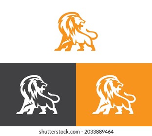Ilustración vectorial de diseño de logotipo de león