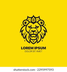 Diseño de logotipo de león, Ilustración vectorial