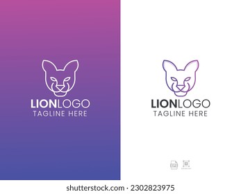 Ilustración vectorial de diseño de logotipo de león