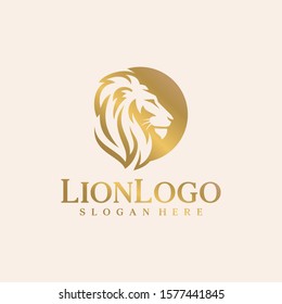 Lion logo design vector template illustration