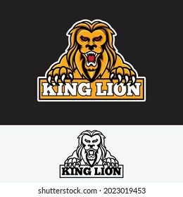 plantilla vectorial de diseño de logotipo LION
