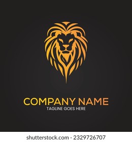 Lion logo Design Vector template. Elegant gold Leo crest symbol. Premium brand identity icon. Luxury sign. Vector illustration.