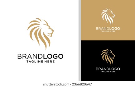 Ilustración del vector de diseño del logotipo de león	
