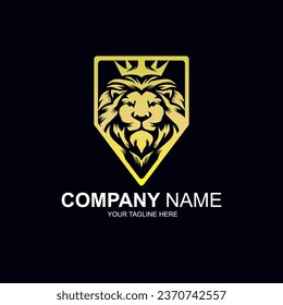 Lion logo design vector template. Jungle king logo.