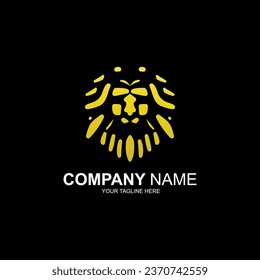 Lion logo design vector template. Jungle king logo.