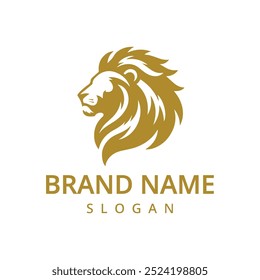 Ilustración de la Plantilla del Vector del diseño del logotipo del león, logotipo lujoso del león