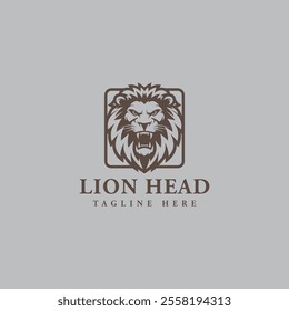 Lion logo design vector template. lion head logo design icon vector illustration