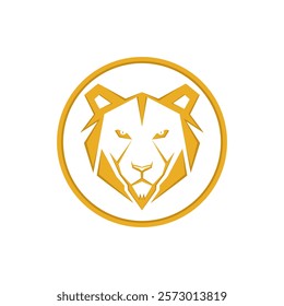 Lion Logo Design Vector Template. Lion Head Logo Icon Vector illustration. Black and white Lion head vector illustration.	