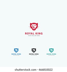 lion logo, elegant royal king vector design, panther, tiger