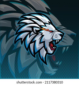 Lion logo esport vector illustration design template,Lion logo mascot for your team game,streamer,youtuber