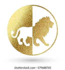 lion logo in golden