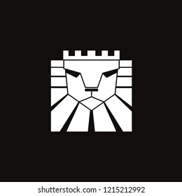 Lion logo. Lion head with crown - vector illustration, emblem design. Universal company symbol. Heraldic premium logo icon sign.