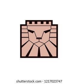 Lion logo. Lion head with crown - vector illustration, emblem design. Universal company symbol. Heraldic premium logo icon sign.