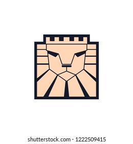 Lion logo. Lion head with crown - vector illustration, emblem design. Universal company symbol. Heraldic premium logo icon sign.