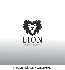 Logo de León. Plantilla de diseño del logotipo de la cabeza de león. Ilustración del vector