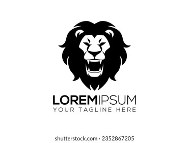 lion logo, lion head, lions, roaring lion