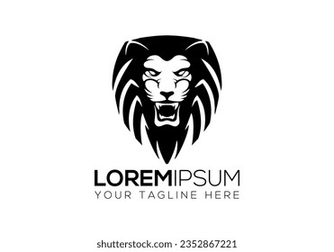 lion logo, lion head, lions, roaring lion