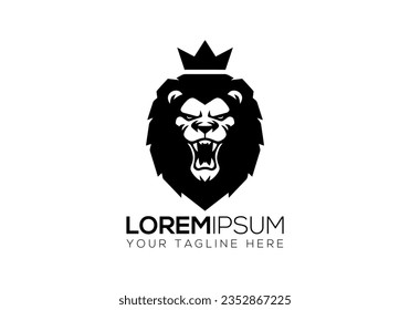 lion logo, lion head, lions, roaring lion