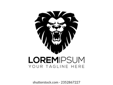 lion logo, lion head, lions, roaring lion