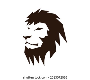 lion logo head vector icon on white background