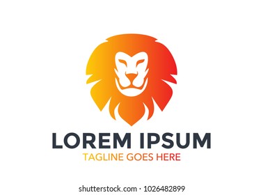 lion logo. lion head. vector illustration. editable. minimalist