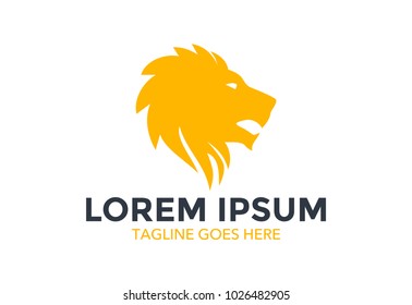 lion logo. lion head. vector illustration. editable. minimalist