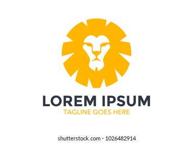 lion logo. lion head. vector illustration. editable. minimalist