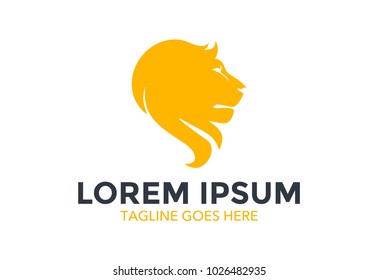 lion logo. lion head. vector illustration. editable. minimalist