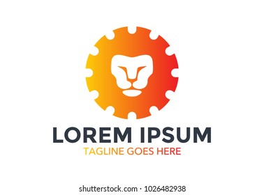 lion logo. lion head. vector illustration. editable. minimalist