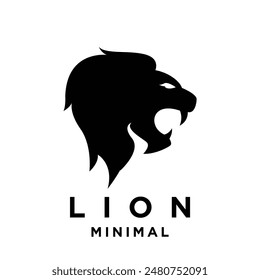 Lion logo icon design illustration black and white template